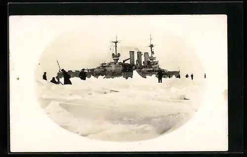 Foto-AK Kiel, Eiswinter 1929, Kieler Hafen, Unwetter