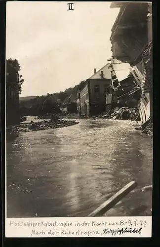 AK Berggiesshübel, Nach der Hochwasserkatastophe in der Nacht zum 9.7.1927