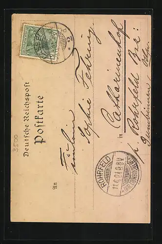 Lithographie Kassel, Denkmal in der Aue