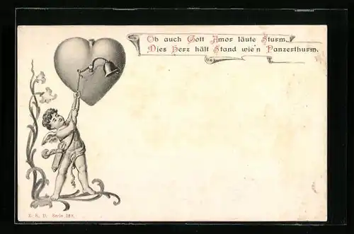 AK Amor läutet die Glocke am Herz