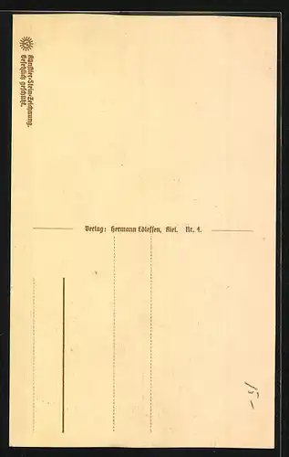 Steindruck-AK Kiel, Uralters Haus Ecke Markt- und Rosenstrasse