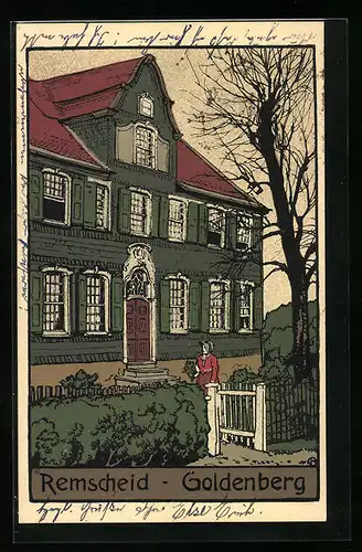 Steindruck-AK Remscheid, Villa in Goldenberg