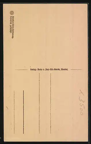 Steindruck-AK Stendal, Ansicht vom Tangermünder Tor