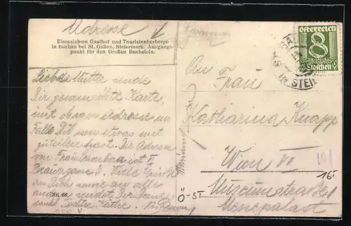 AK Buchau bei St. Gallen, Eisenziehers Gasthof mit Pferdewägen