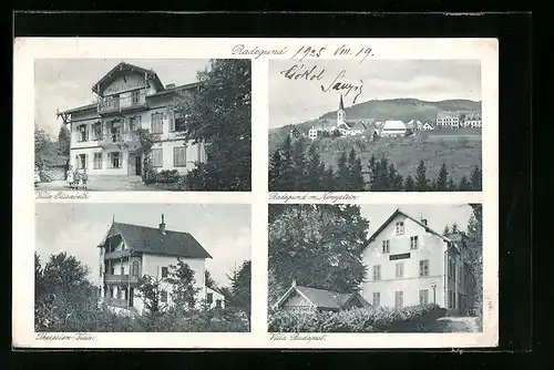 AK Radegund, Villa Elisabeth, Ortsansicht, Theresien-Villa, Villa Budapest