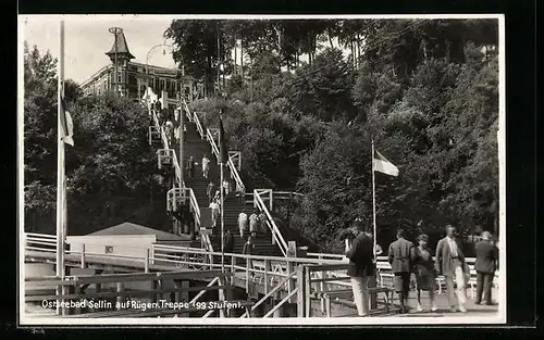 AK Sellin / Rügen, Treppe zum Strand