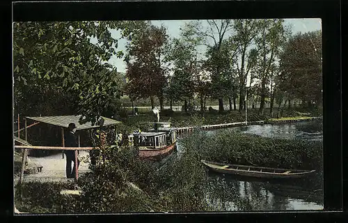 AK Bad Kissingen, Dampfschiff-Landungsplatz