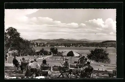 AK Neutrauchburg, Terrasse und Schwimmbad zum Schlosshotel Sonne