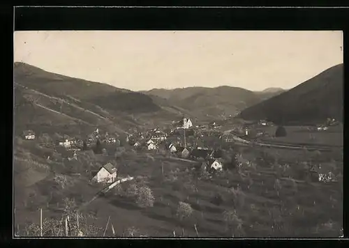 AK Lautenbach im Renchtal, Ortsansicht aus der Vogelschau