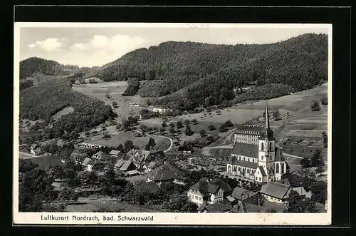 AK Nordrach / Schwarzwald, Ortsansicht mit Kirche