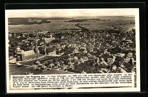 AK Memmingen, Gesamtansicht vom Flugzeug aus gesehen
