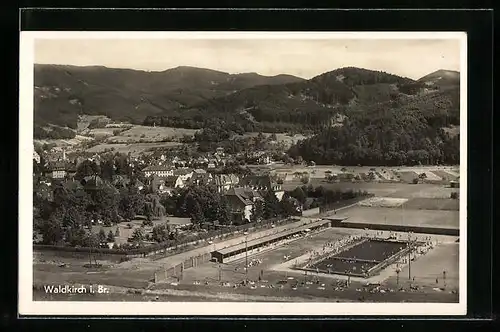 AK Waldkirch i. Br., Ortsansicht aus der Vogelschau
