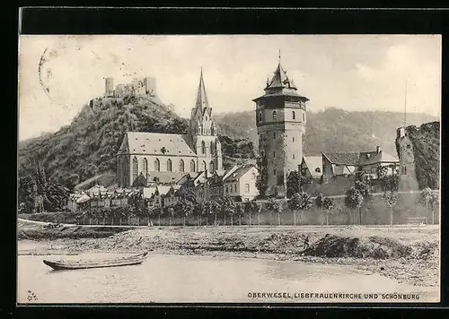 AK Oberwesel, Liebfrauenkirche und Schönburg