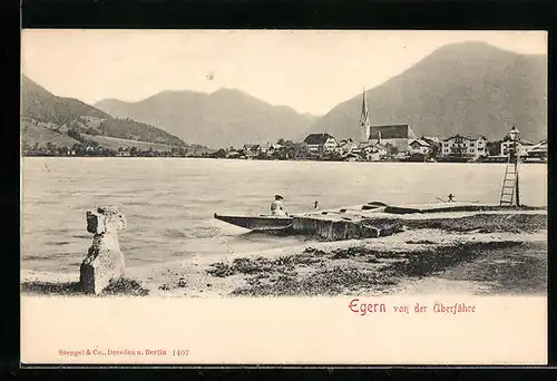 AK Egern, Panorama von der Überfähre gesehen
