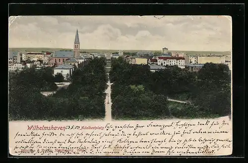 AK Wilhelmshaven, Adalbertplatz aus der Vogelschau