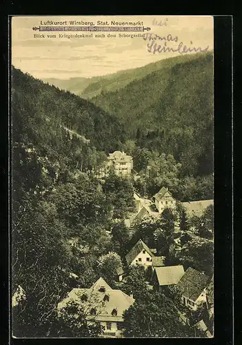 AK Wirsberg, Blick vom Kriegerdenkmal zum Schorgasttal