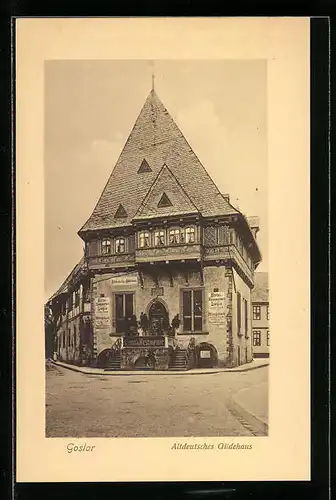 AK Goslar, Altdeutsches Gildehaus im Passepartout