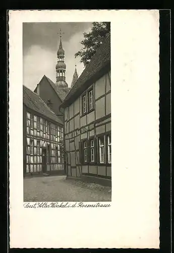 AK Soest, Alter Winkel in der Rosenstrasse im Passepartout