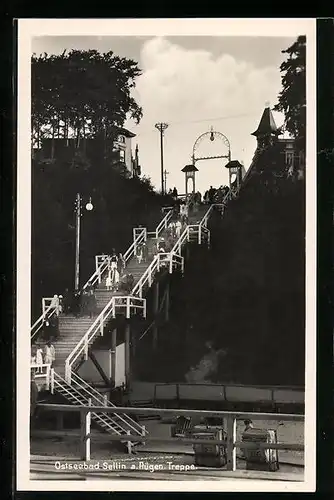 AK Sellin / Rügen, Treppe zum Strand