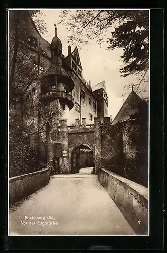 AK Rochsburg i. Sa., Schloss und Zugbrücke