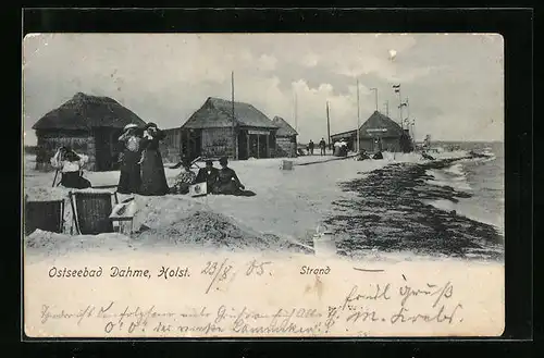 Mondschein-AK Dahme i. Holst., Strandpartie