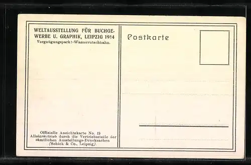AK Leipzig, Weltausstellung für Buchgewerbe und Graphik 1914, Vergnügungspark mit Wasserrutschbahn