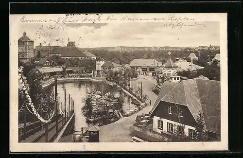 AK Leipzig, Weltausstellung für Buchgewerbe und Graphik 1914, Vergnügungspark mit Wasserrutschbahn