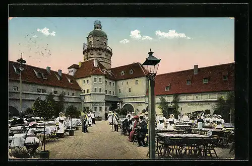 AK Leipzig, Intern. Baufach-Ausstellung 1913, Hof der Pleissenburg, Leipzig um 1800