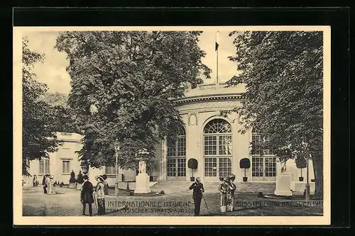 AK Dresden, Intern. Hygiene-Ausstellung 1911, Französischer Staatspavillon