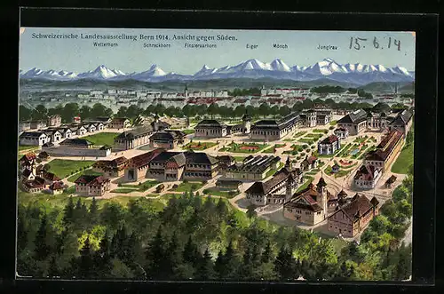 AK Bern, Schweizerische Landes-Ausstellung 1914, Ansicht gegen Süden