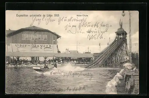 AK Liége, Exposition universelle 1905, Water-Chute, Ausstellung