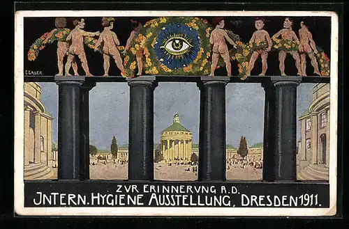 AK Dresden, Intern. Hygiene-Ausstellung 1911, Ausstellungsgelände