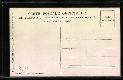 AK Bruxelles, Exposition Universelle et Internationale 1910, Facade Principale et Jardin, Ausstellung