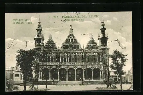 AK Milano, Esposizione di Milano 1906, Padiglione del Belgio, Ausstellung