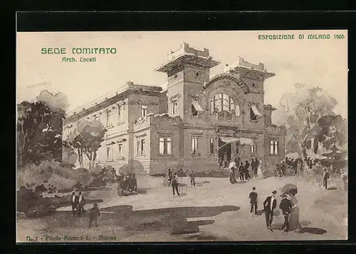 AK Milano, Esposizione di Milano 1906, Sede Romitato, Ausstellung