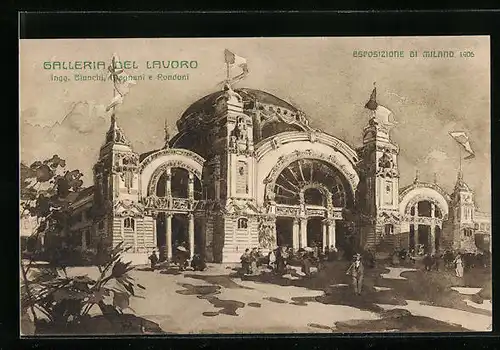 AK Milano, Esposizione di Milano 1906, Galleria del Lavoro, Ausstellung