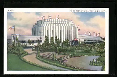 AK Chicago, International Exposition 1934, A Century of Progress, Ford Motor Company`s Exhibit, Ausstellung