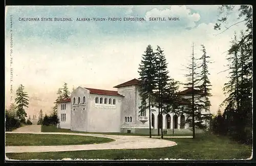 AK Seattle, Alaska-Yukon-Pacific Exposition, California State Building, Ausstellung