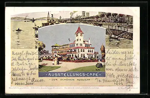 AK Düsseldorf, Ausstellung 1902, Ausstellungs-Café Zur Schönen Aussicht