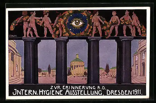 AK Dresden, Intern. Hygiene-Ausstellung 1911, Ausstellungsgelände