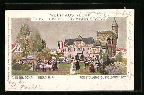 AK Düsseldorf, Ausstellung 1902, Weinhaus Klein zum Schloss Johannisberg