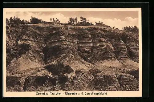 AK Rauschen / Ostsee, Uferpartie a. d. Cordollingschlucht