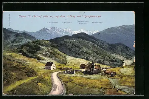 AK Sankt Christoph am Arlberg, Hospiz mit Alpenpanorama