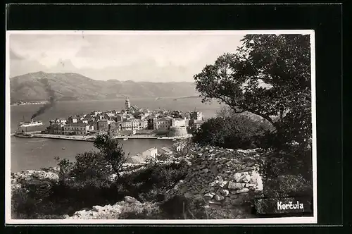 AK Korcula, Ortsansicht aus der Vogelschau