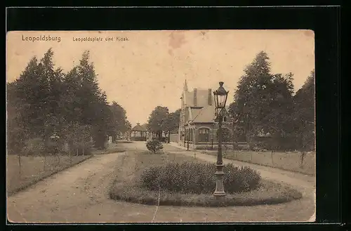 AK Leopoldsburg, Leopoldsplatz und Kiosk