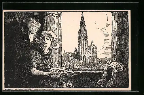 AK Anvers, La Dentellière