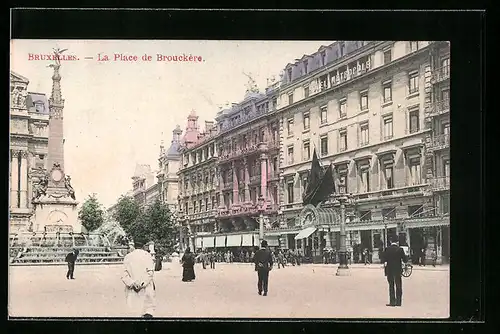 AK Brüssel / Bruxelles, La Place de Brouckère avec l`Hotel Metropole