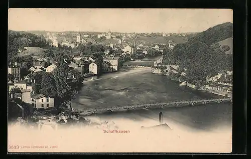 AK Schaffhausen, Rheinpartie aus der Vogelschau