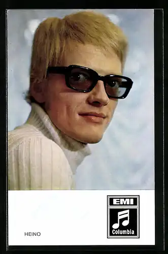 AK Musiker Heino mit dunkler Brille, Autograph