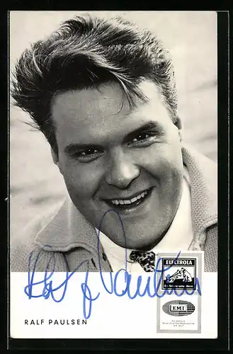 AK Musiker Ralf Paulsen mit strahlendem Lächeln, Autograph